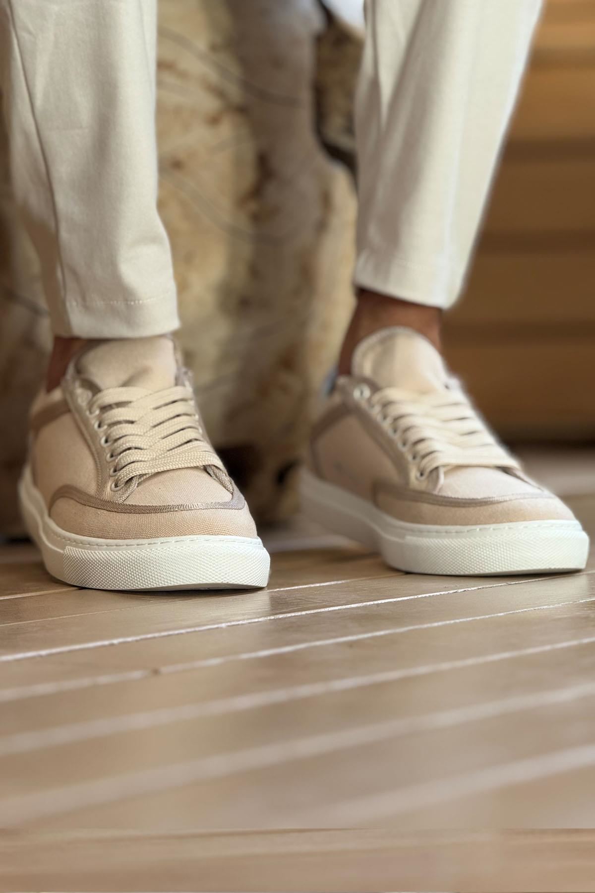 Chekich CH250 Günlük Erkek Ayakkabı BEJ Keten