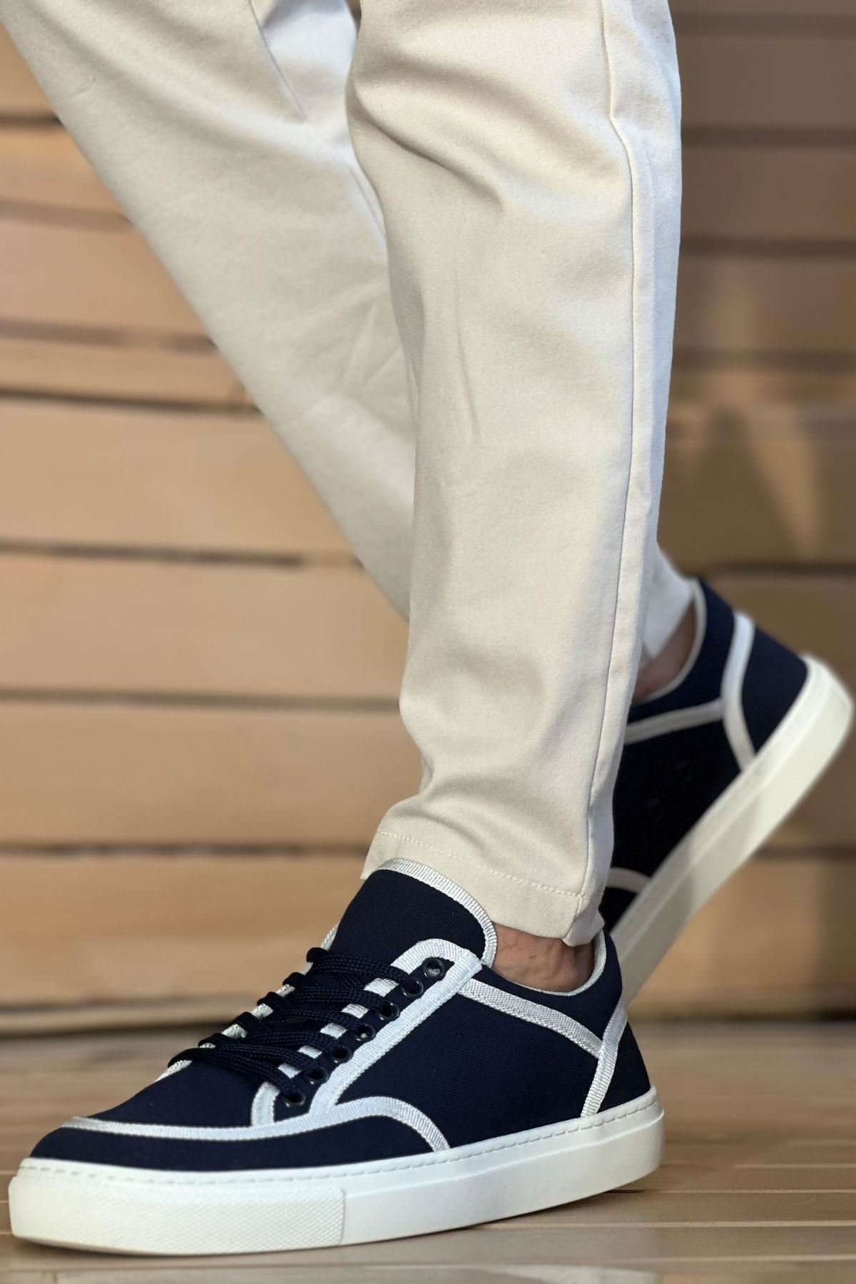 Chekich CH250 Günlük Erkek Ayakkabı Lacivert Keten