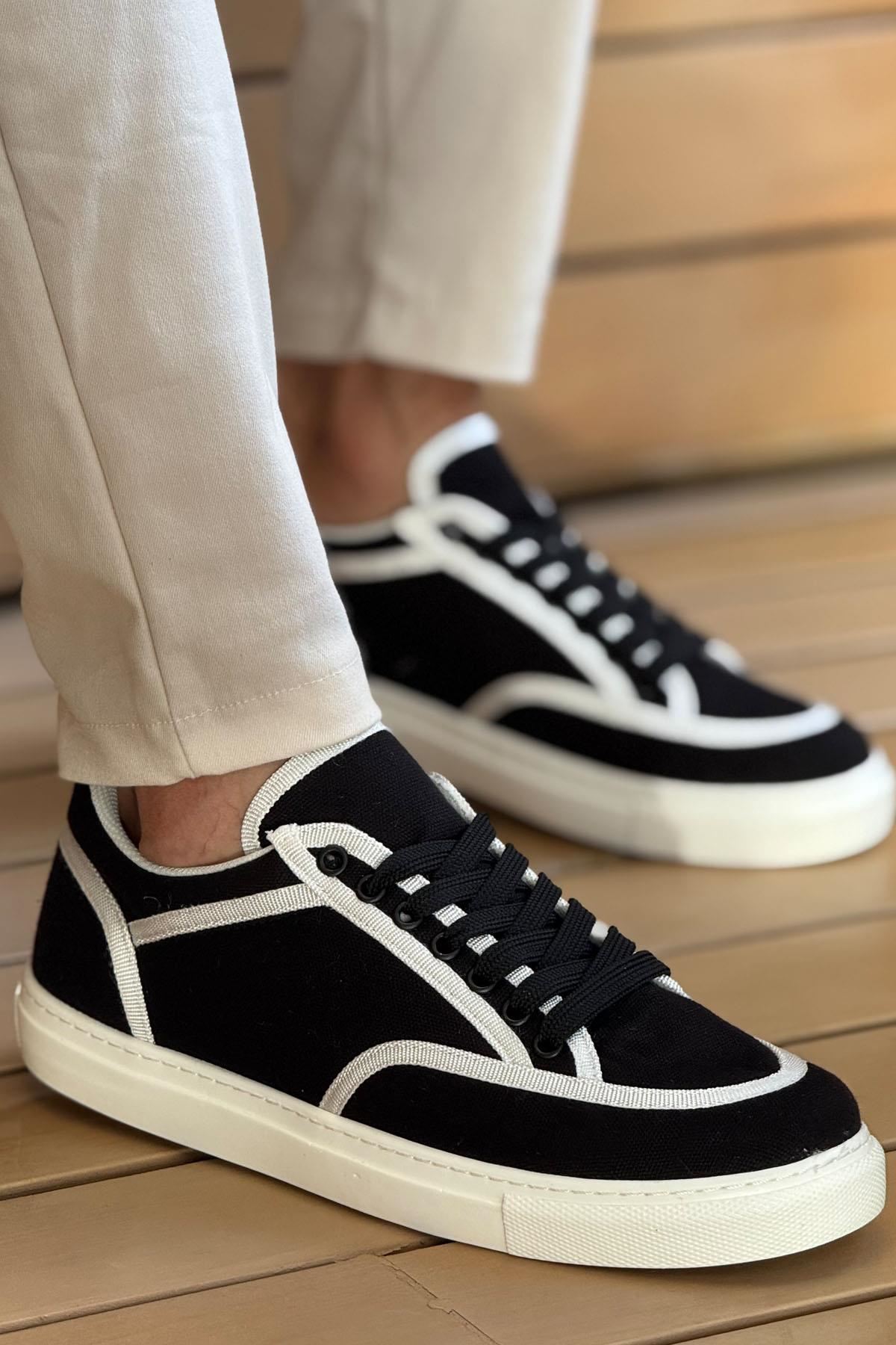 Chekich CH250 Günlük Erkek Ayakkabı SİYAH Keten