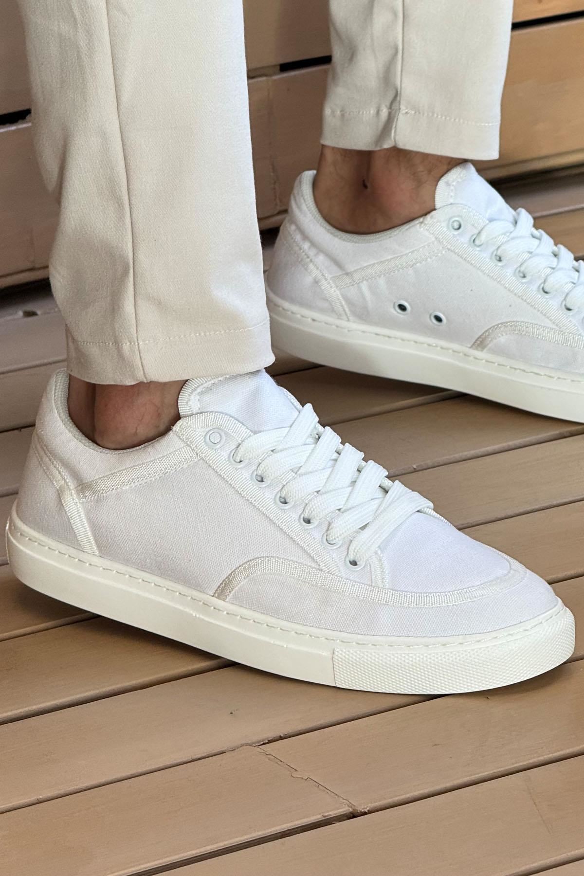 Chekich CH250 Günlük Erkek Ayakkabı BEYAZ Keten