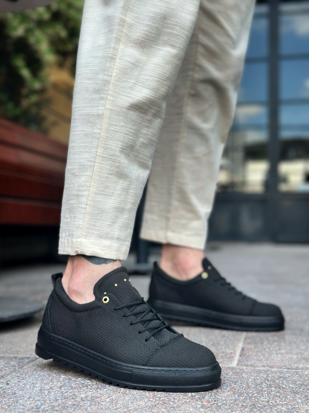 Boa BA0152 Erkek Günlük Ayakkabı SİYAH Keten