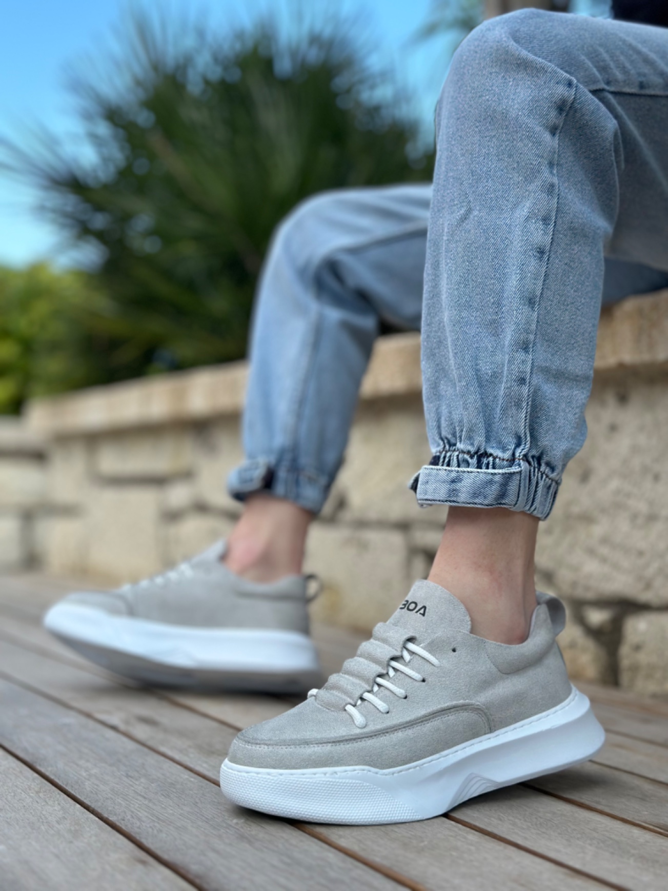 Boa BA0332 Erkek Günlük Ayakkabı Gri Süet