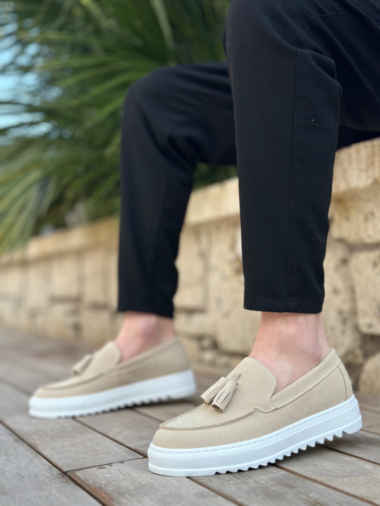 Boa BA0154 Erkek Günlük Ayakkabı Krem Keten