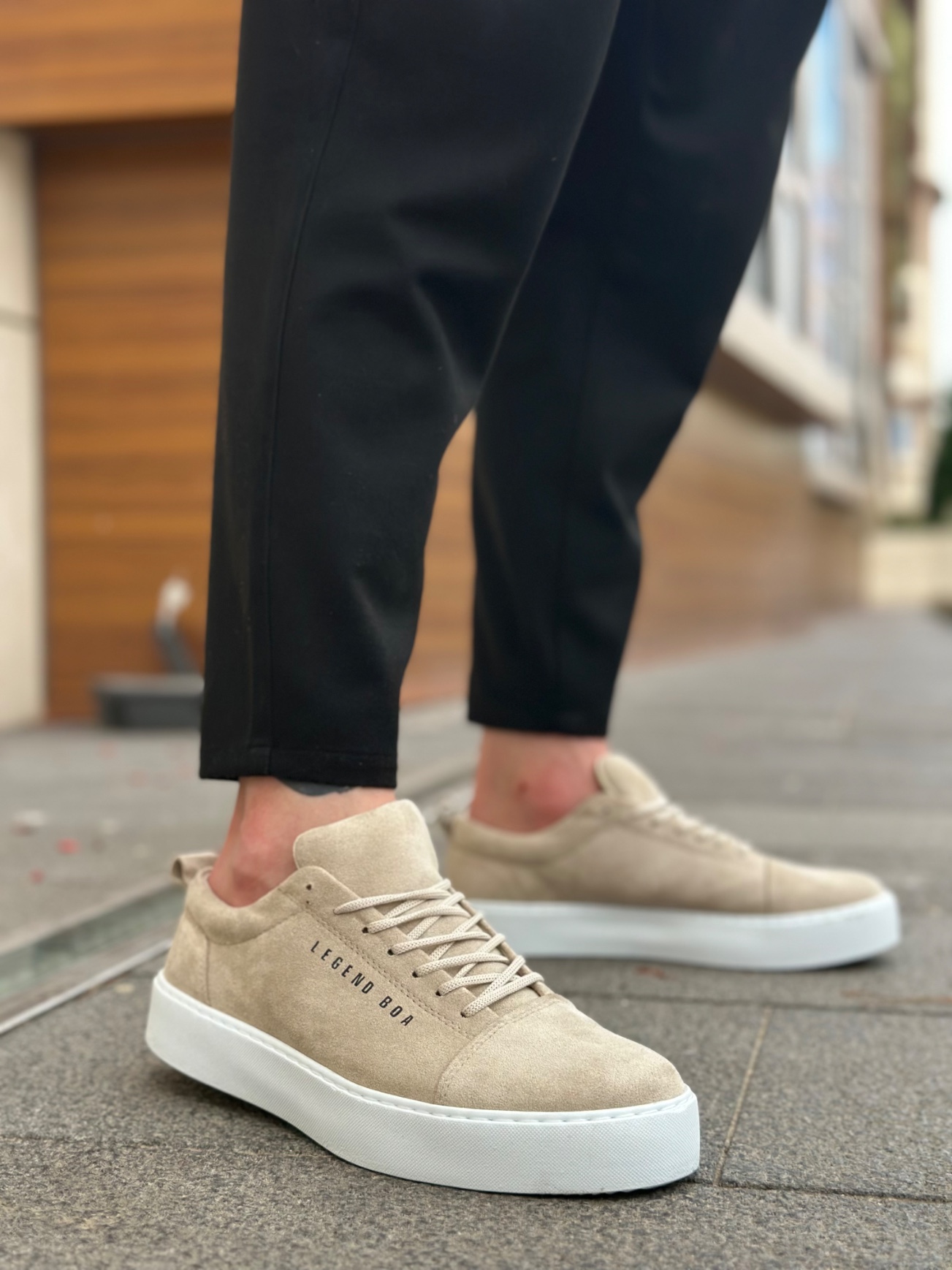 Boa BA104- Erkek Günlük Ayakkabı KREM  Süet