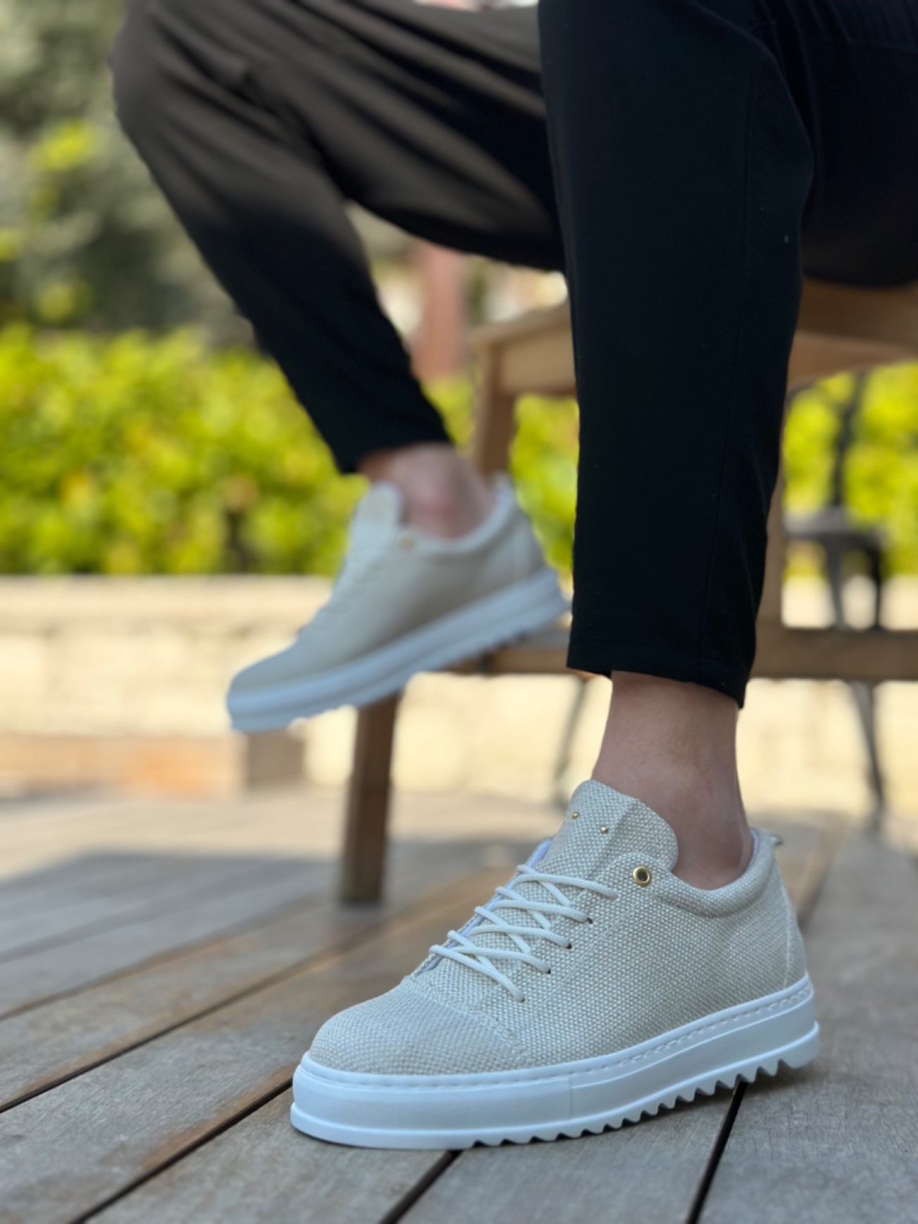 Boa BA0152 Erkek Günlük Ayakkabı Krem Keten