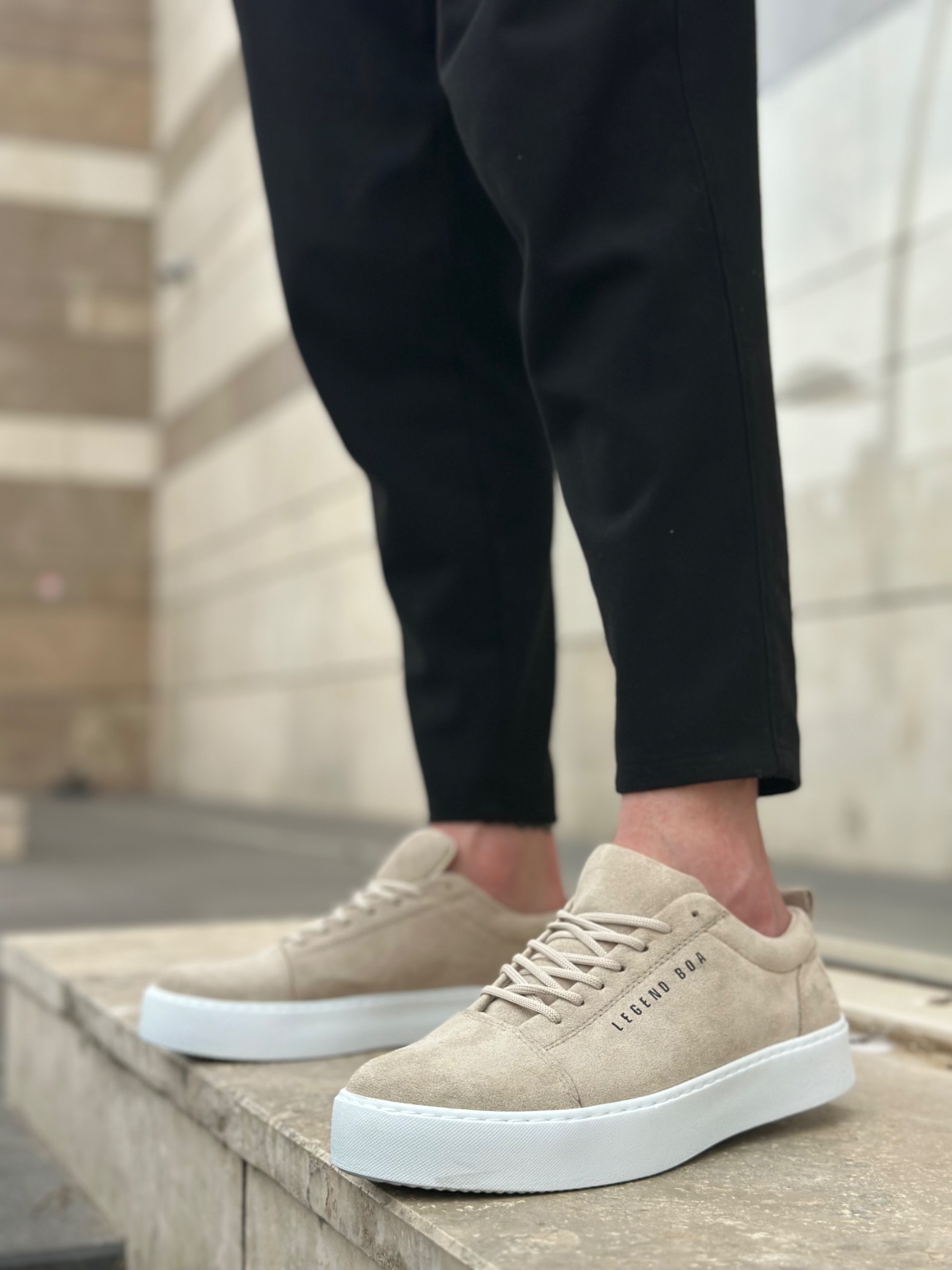 Boa BA104- Erkek Günlük Ayakkabı KREM  Süet