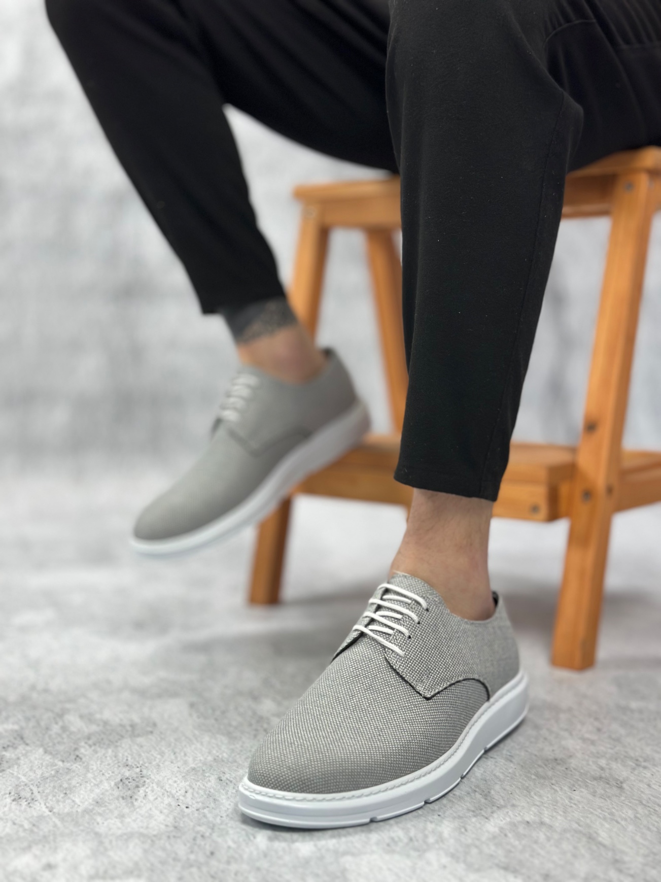 Boa BA0003 Erkek Günlük Ayakkabı Koyu Gri Keten