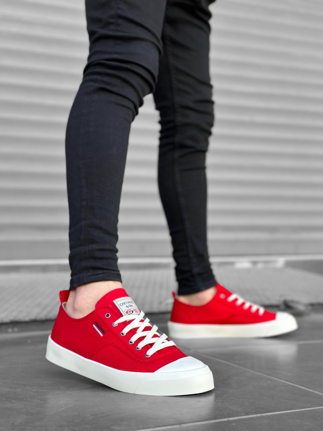 Boa BA0223 Erkek Günlük Ayakkabı Kırmızı Keten