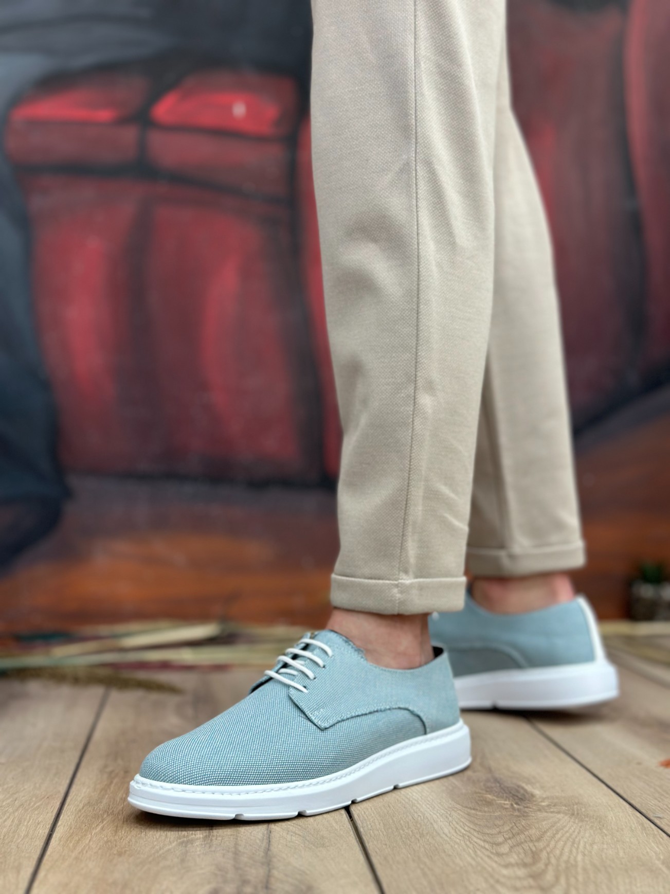 Boa BA0003 Erkek Günlük Ayakkabı Turkuaz Keten