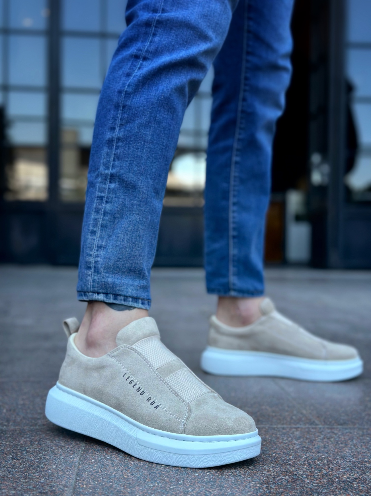 Boa BA0307 Erkek Günlük Ayakkabı Krem Süet