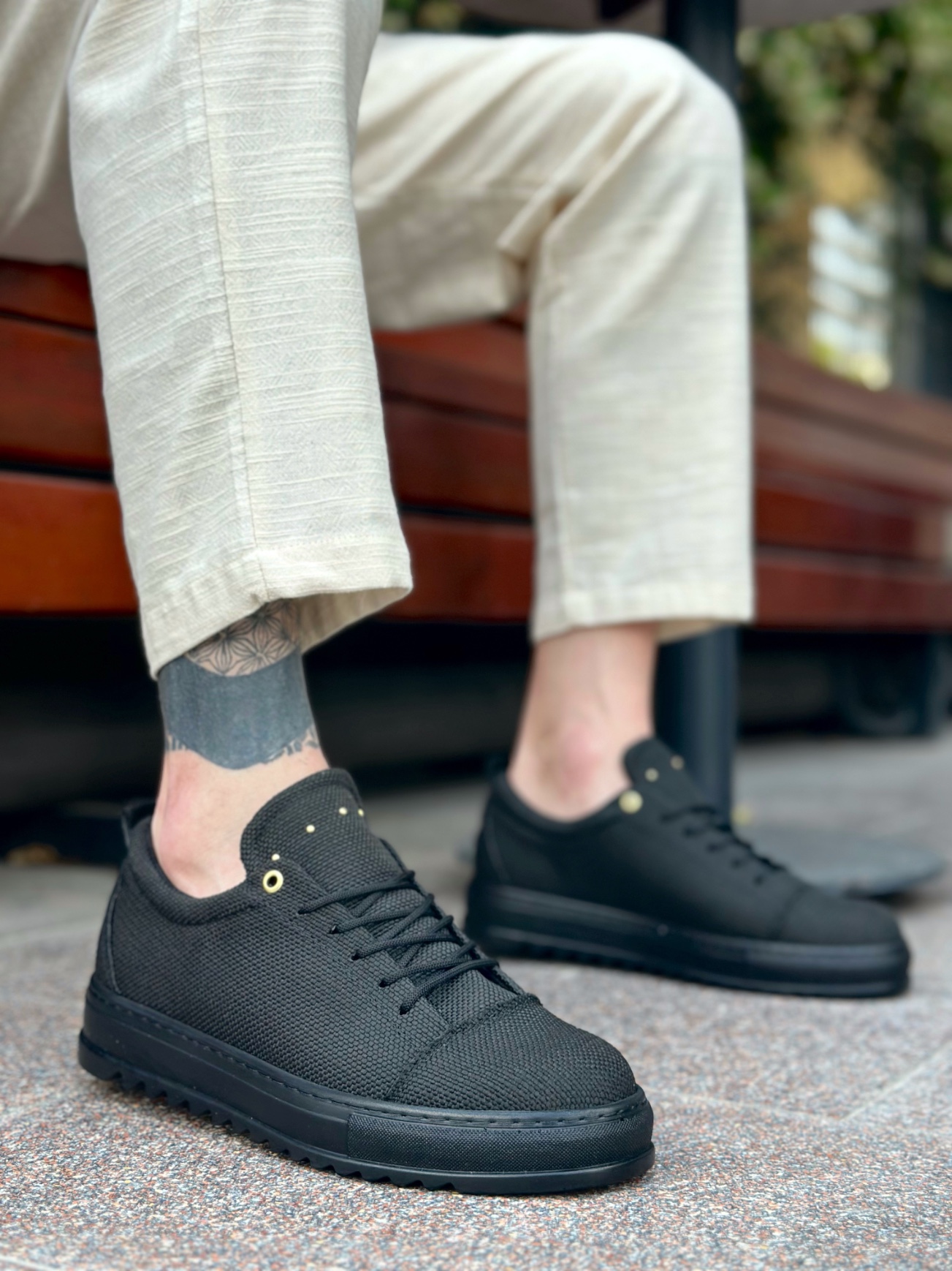 Boa BA0152 Erkek Günlük Ayakkabı SİYAH Keten