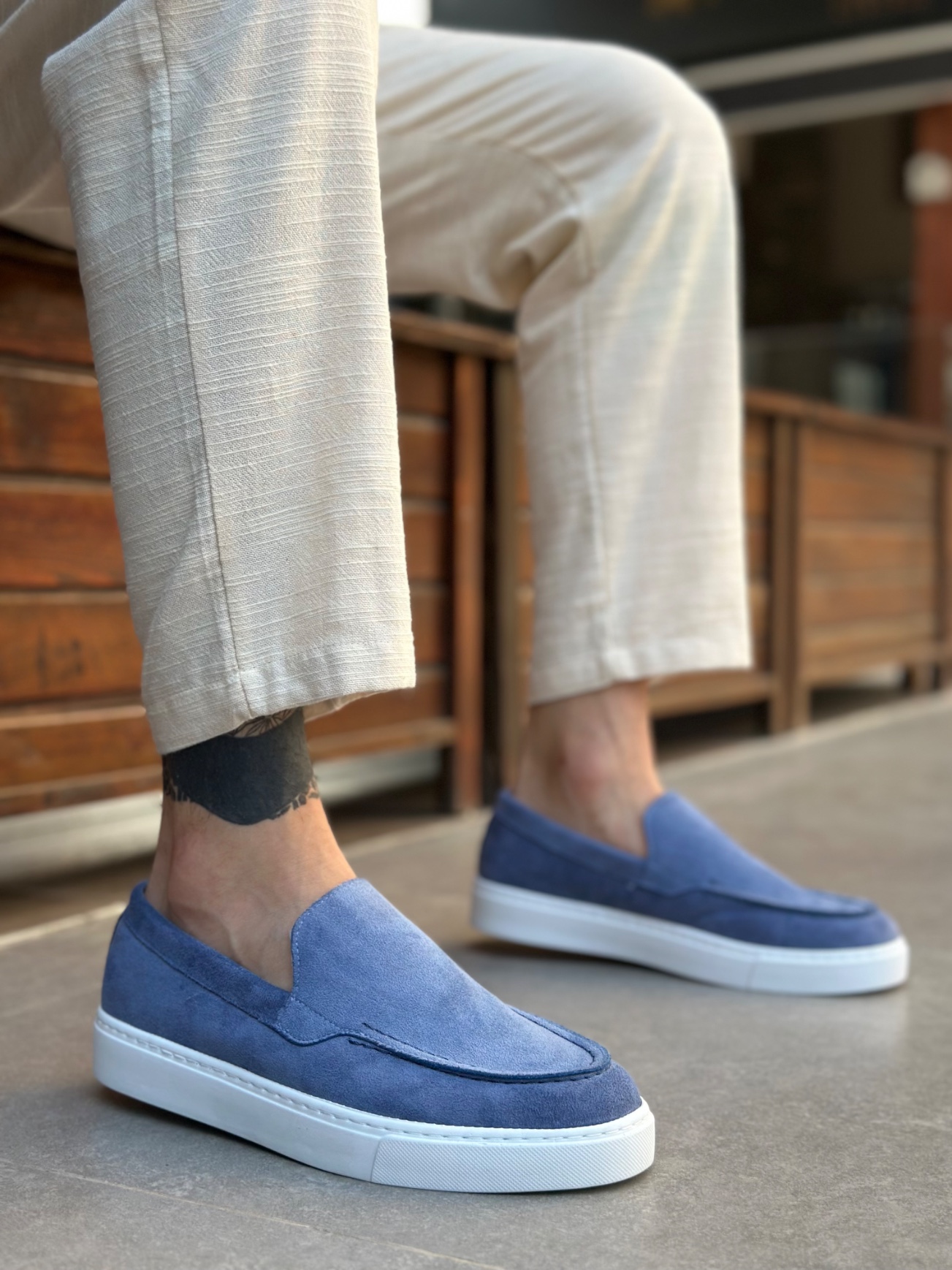 Boa BA0241 Erkek Günlük Ayakkabı Mavi Süet