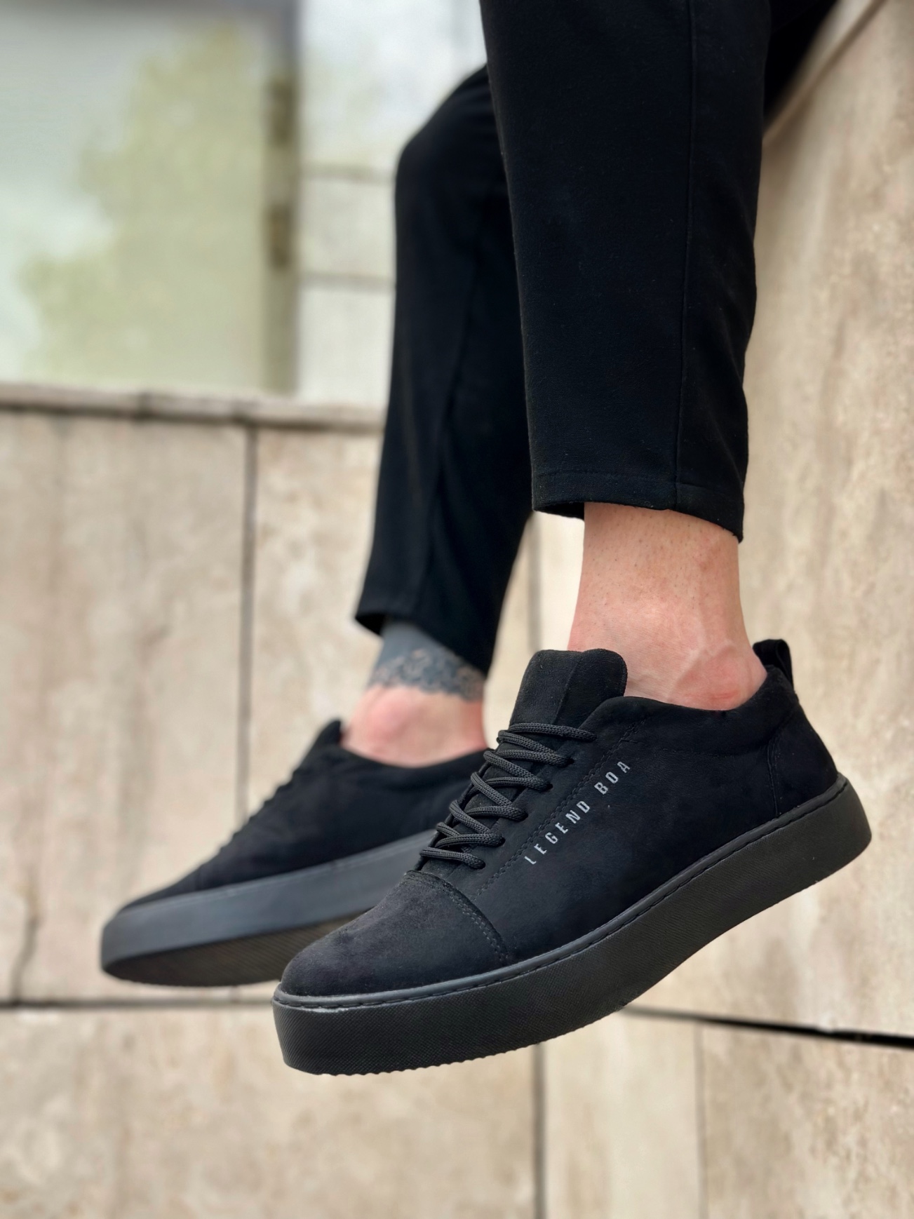 Boa BA104- Erkek Günlük Ayakkabı SİYAH  Süet