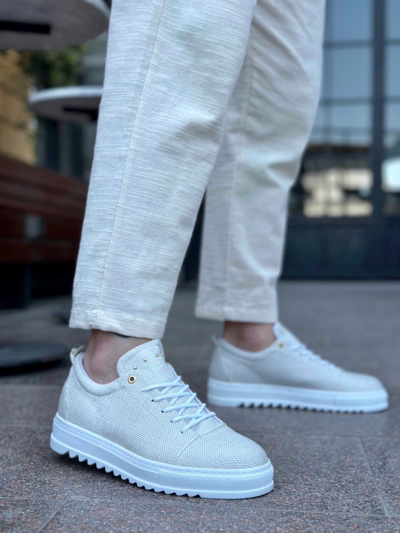 Boa BA0152 Erkek Günlük Ayakkabı Krem Keten