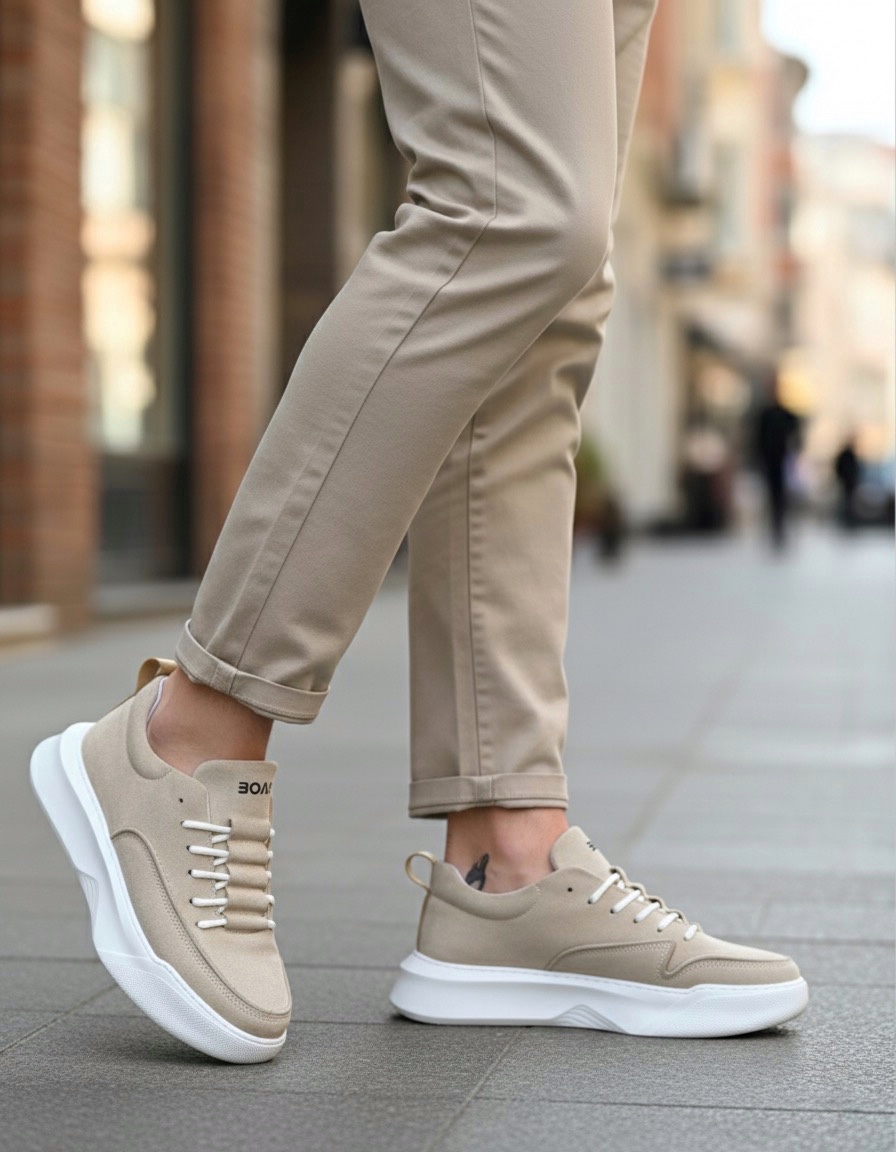 Boa BA0332 Erkek Günlük Ayakkabı Krem Süet