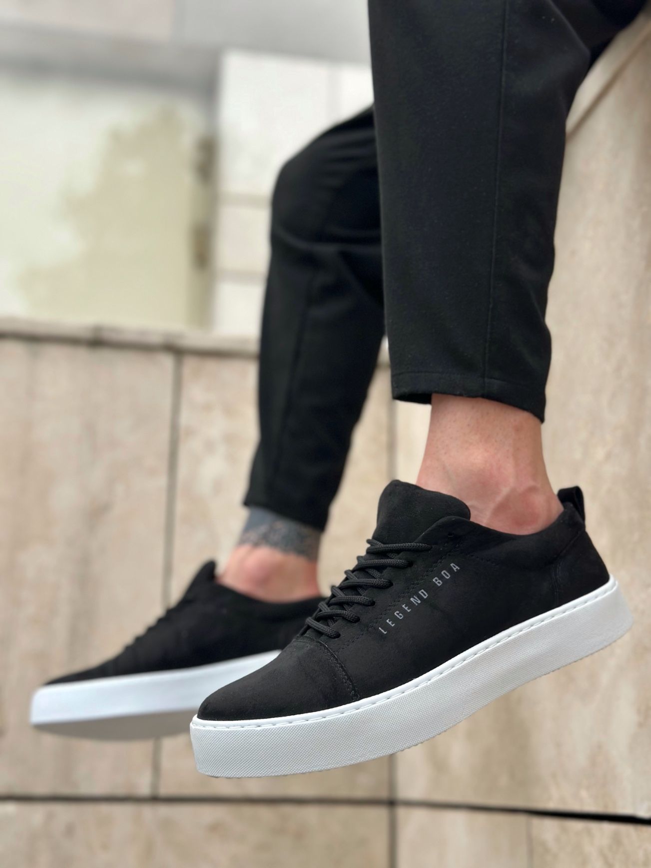 Boa BA104- Erkek Günlük Ayakkabı SİYAH  Süet