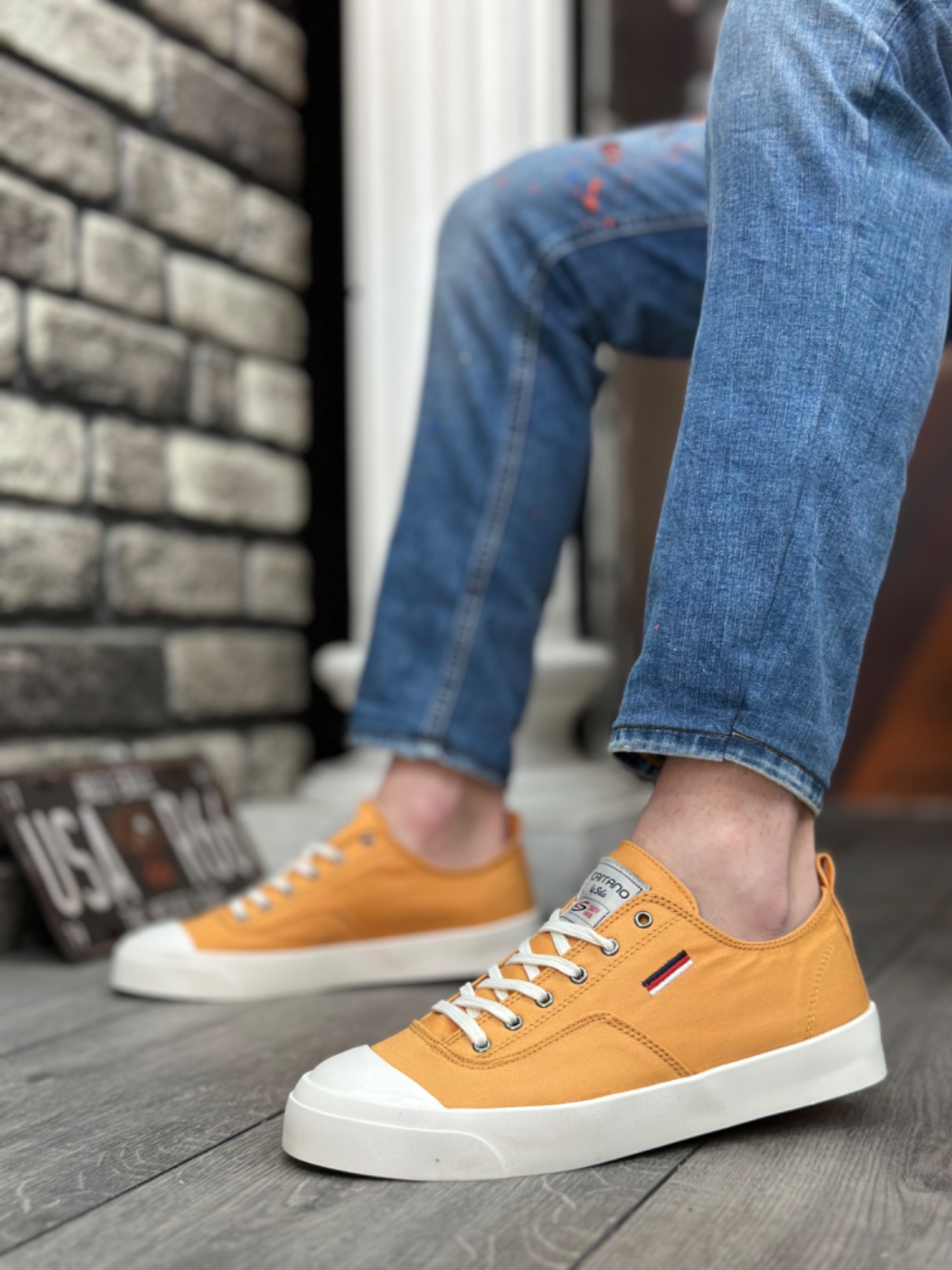 Boa BA0223 Erkek Günlük Ayakkabı Sarı Keten