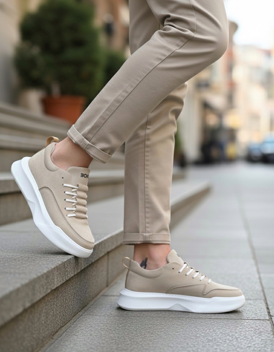 Boa BA0332 Erkek Günlük Ayakkabı Krem Süet