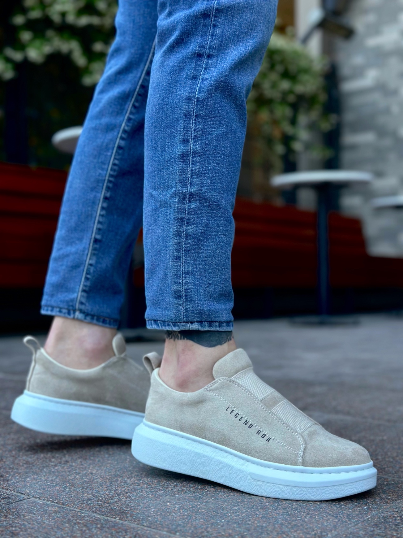 Boa BA0307 Erkek Günlük Ayakkabı Krem Süet