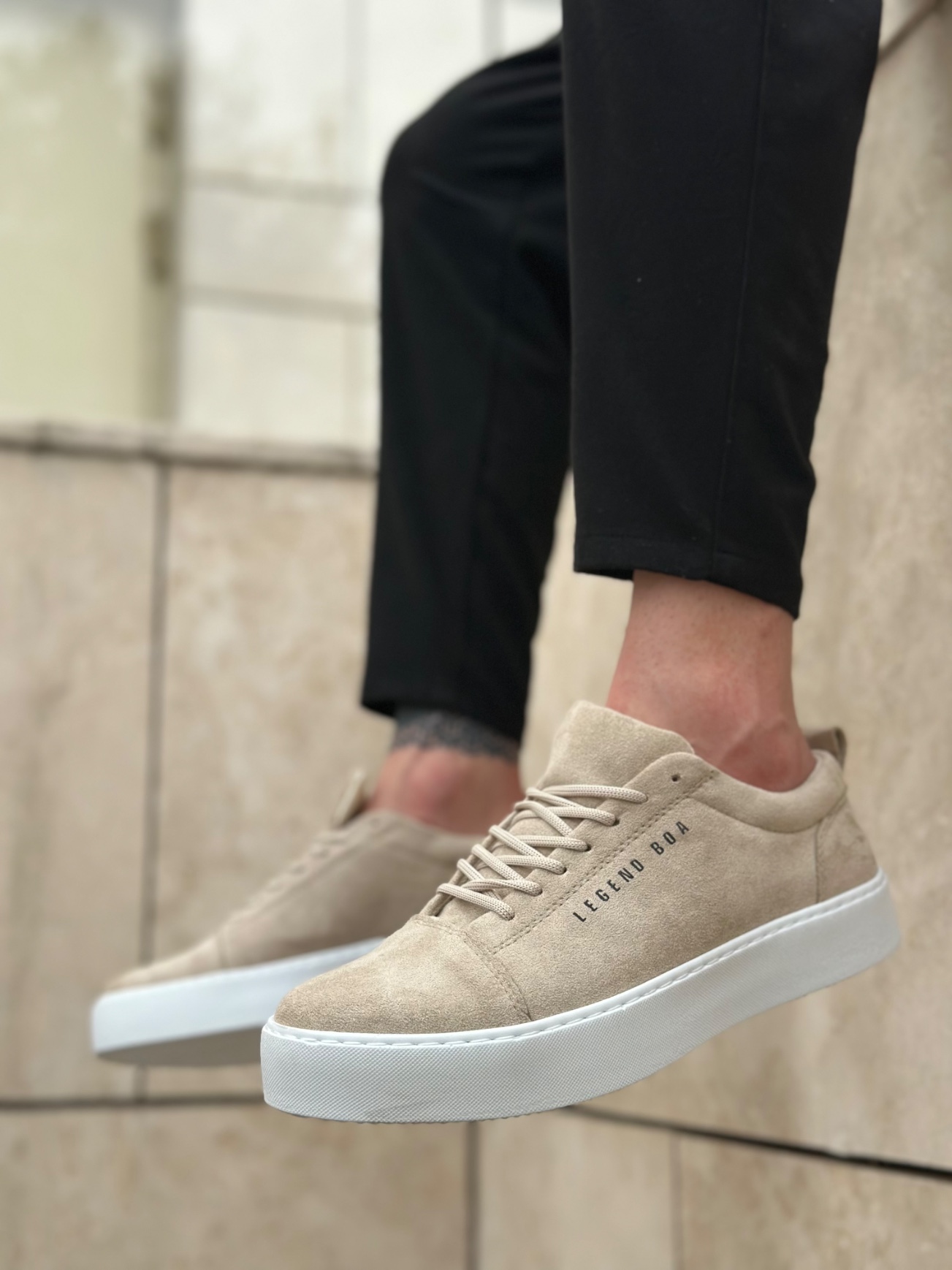 Boa BA104- Erkek Günlük Ayakkabı KREM  Süet