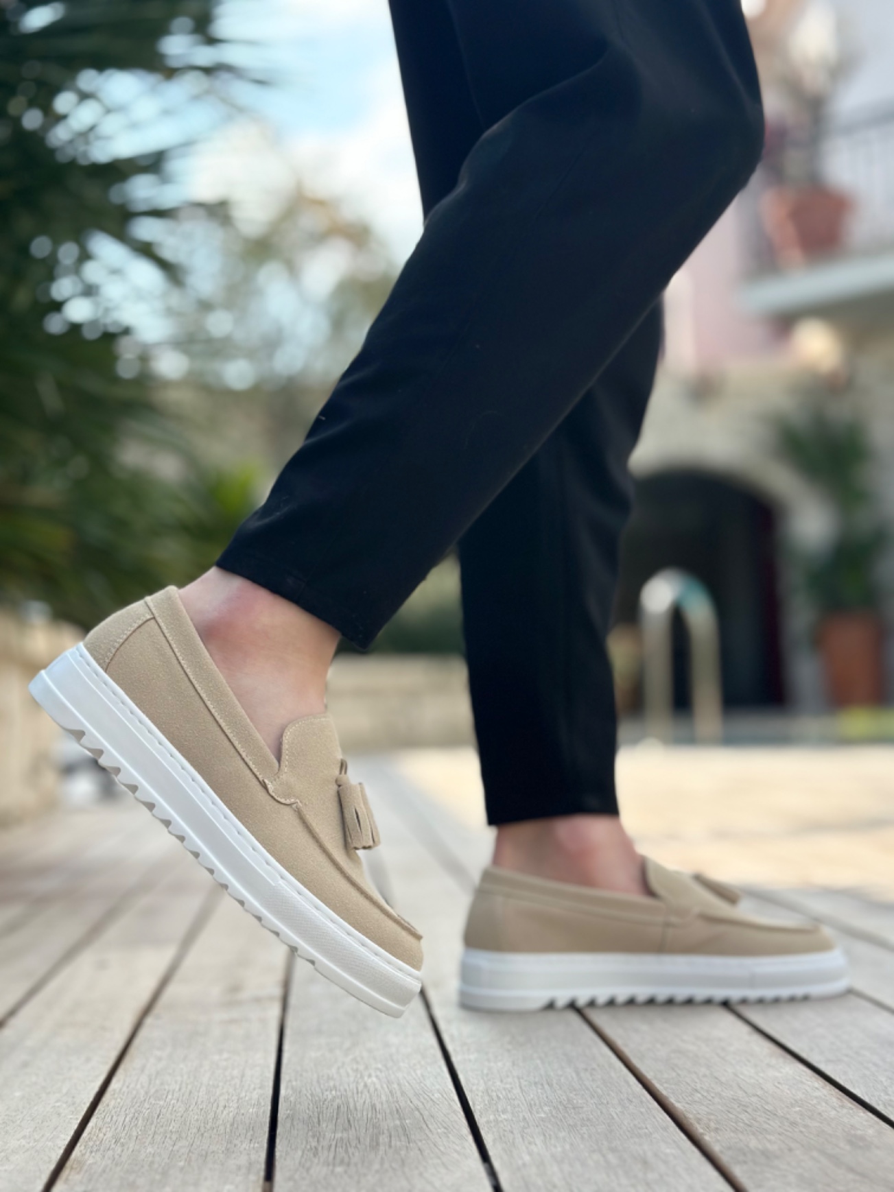 Boa BA0154 Erkek Günlük Ayakkabı Krem Keten