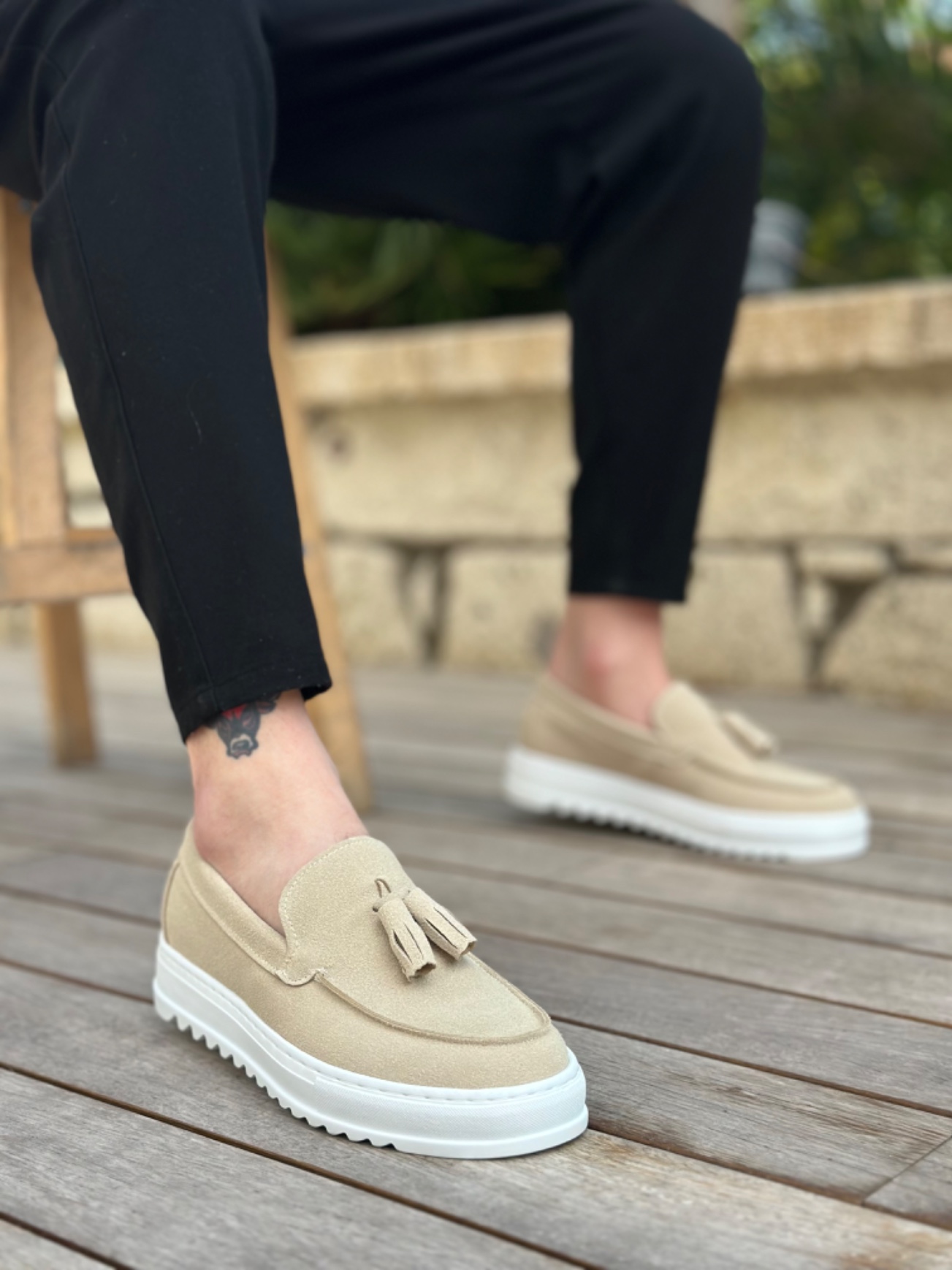 Boa BA0154 Erkek Günlük Ayakkabı Krem Keten