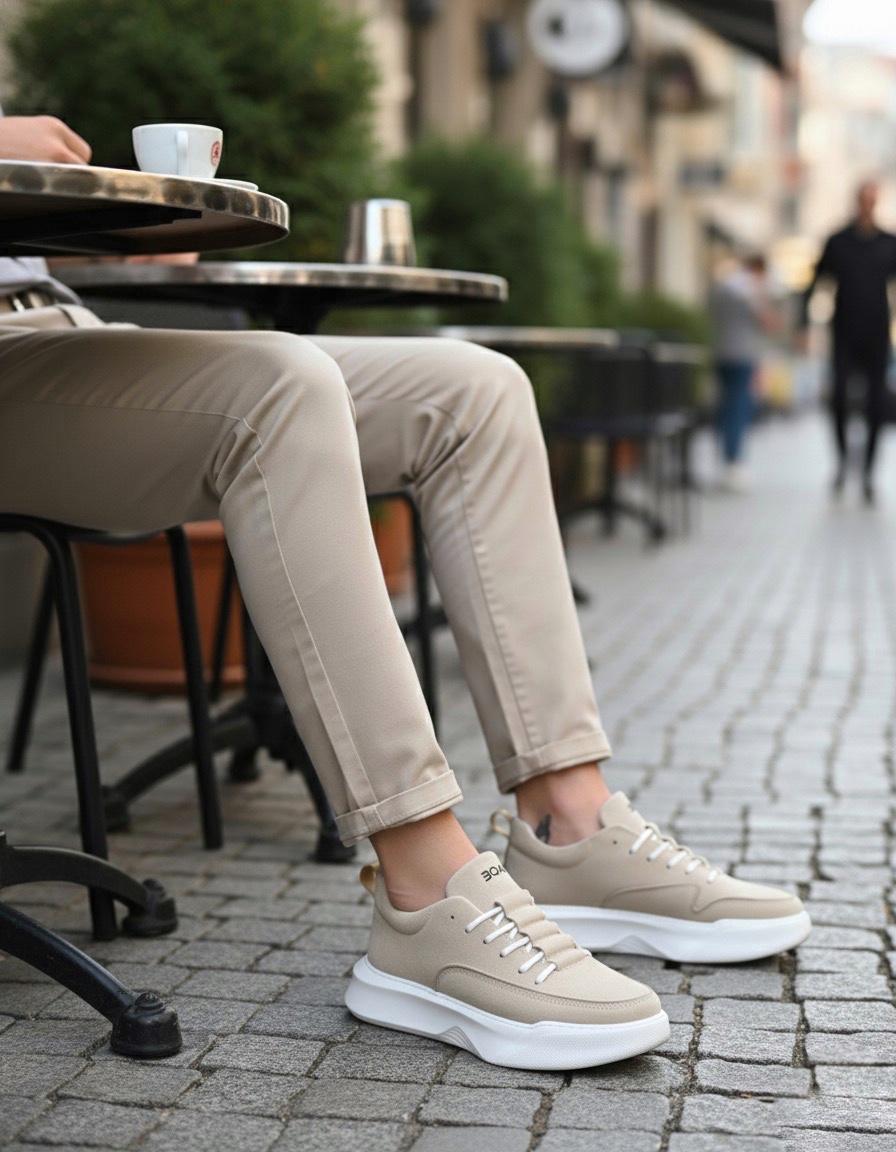 Boa BA0332 Erkek Günlük Ayakkabı Krem Süet