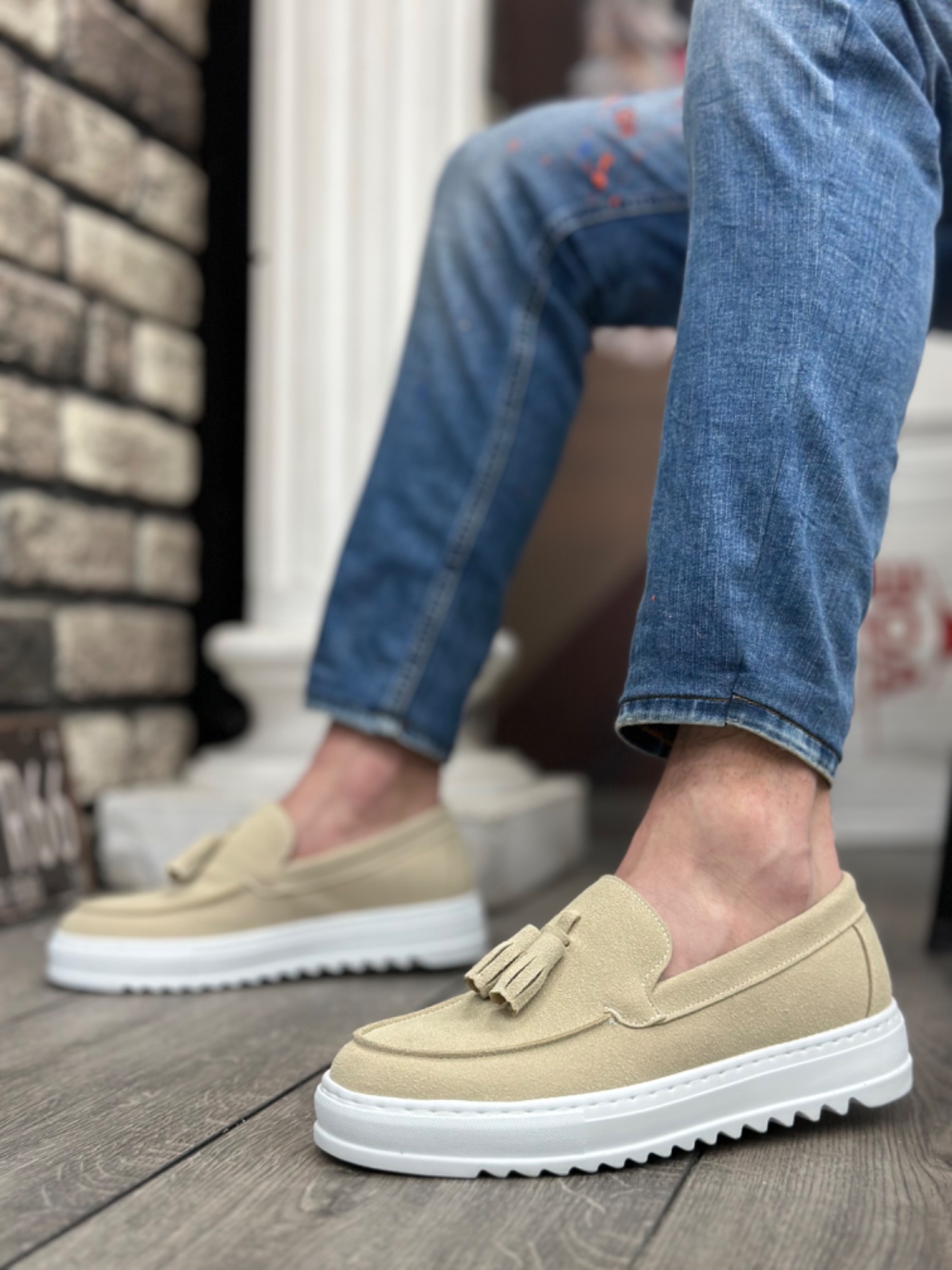 Boa BA0154 Erkek Günlük Ayakkabı Krem Keten