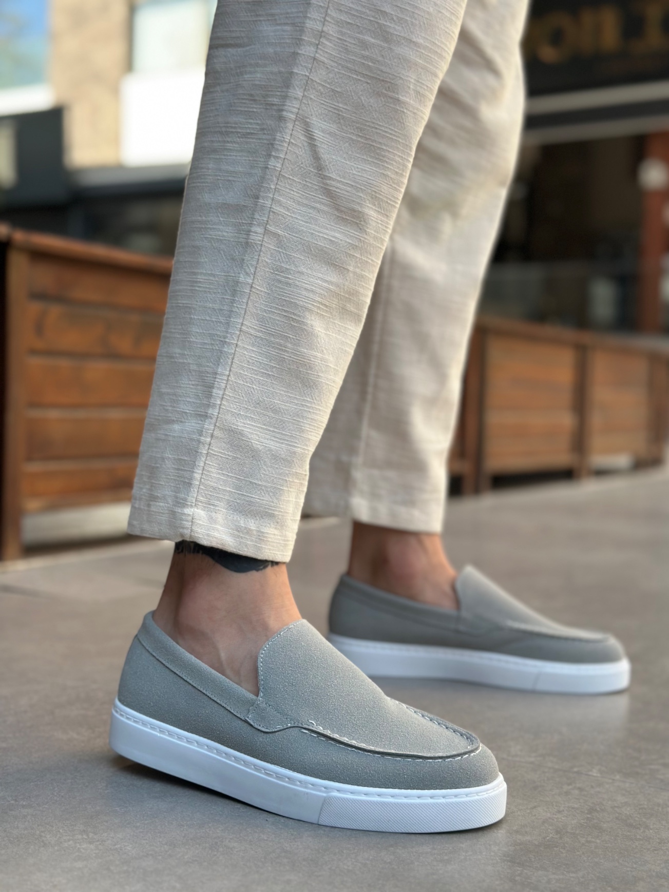 Boa BA0241 Erkek Günlük Ayakkabı Gri Süet