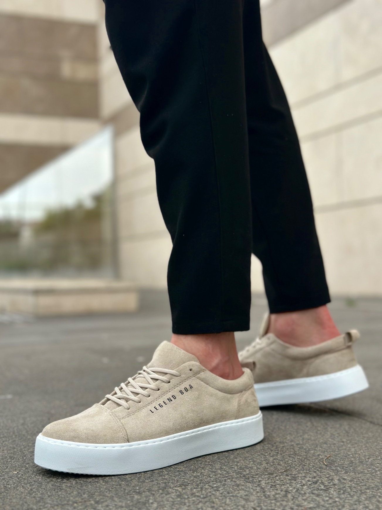 Boa BA104- Erkek Günlük Ayakkabı KREM  Süet