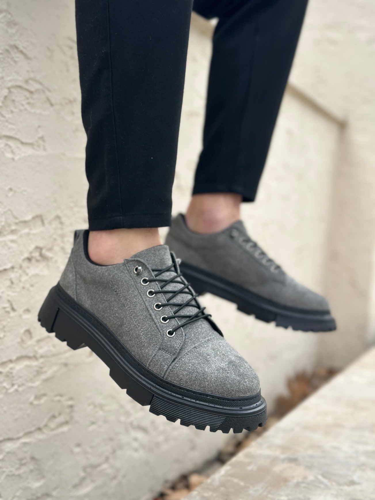 Boa BA0245 Erkek Günlük Ayakkabı Gri Süet