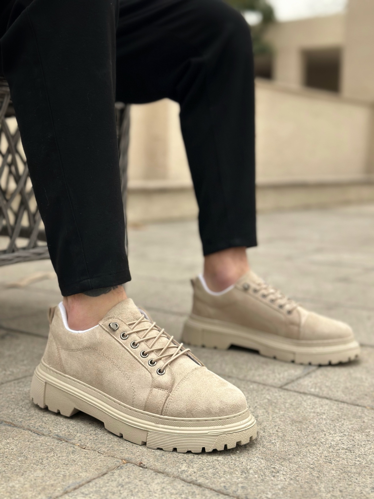 Boa BA0245 Erkek Günlük Ayakkabı Krem Süet