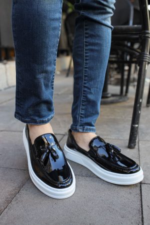Solaress CH127 Erkek Rugan Loafer Siyah BT