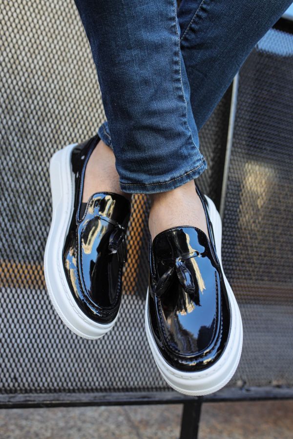 Solaress CH127 Erkek Rugan Loafer Siyah BT