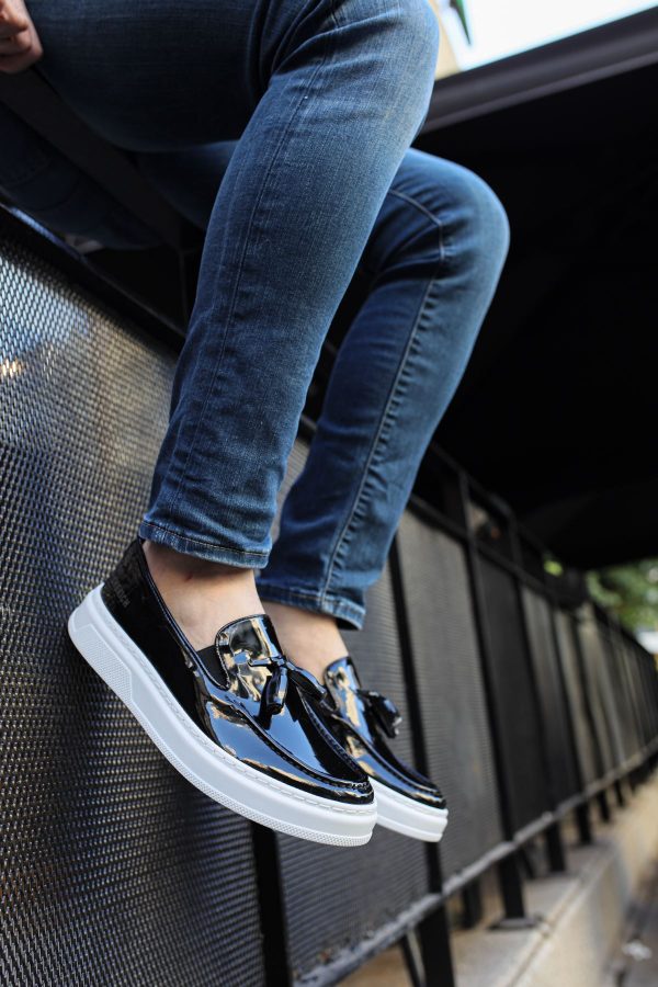 Solaress CH127 Erkek Rugan Loafer Siyah BT
