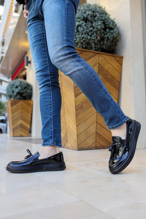 Solaress CH127 Erkek Rugan Loafer Siyah