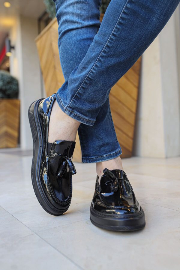 Solaress CH127 Erkek Rugan Loafer Siyah