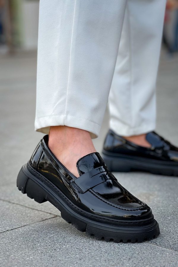 0022636_ch2417-rst-erkek-ayakkabi-siyah Solaress CH2417 Erkek Rugan Loafer Siyah