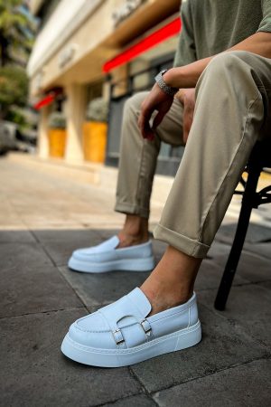 Solaress CH417 Erkek Loafer Ayakkabı Beyaz