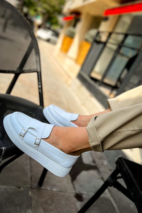 Solaress CH417 Erkek Loafer Ayakkabı Beyaz