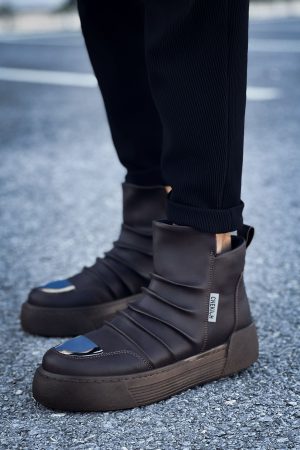 0022185_ch113-crt-swat-erkek-bot-kahve Solaress CH113 Swat Fermuarlı Moda Erkek Bot